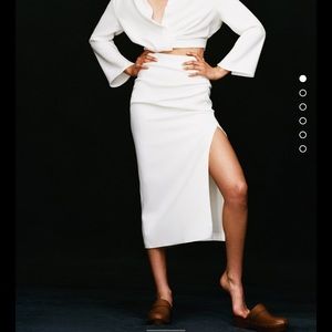 Zara White Pencil Skirt